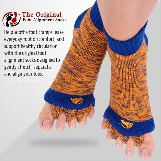 Navy Orange Foot Alignment Socks banner