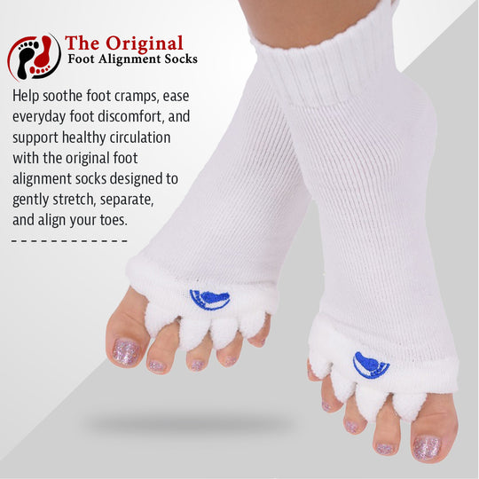 White Foot Alignment Socks banner